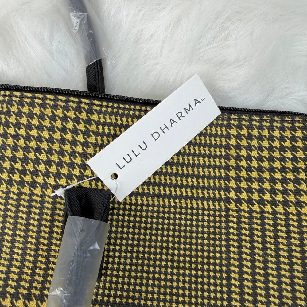 New Lulu Dharma Frasier Weekender Bag Yellow Plaid Large Travel Overnight Tote - Picture 3 of 12